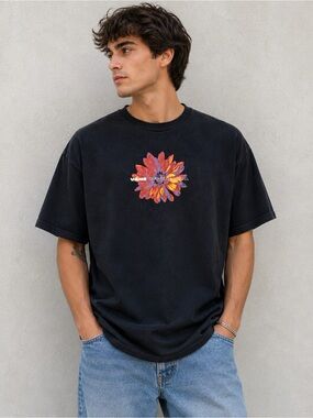 Vans Floral Logo Graphic Tee Black Oversized XL Men’s Streetwear